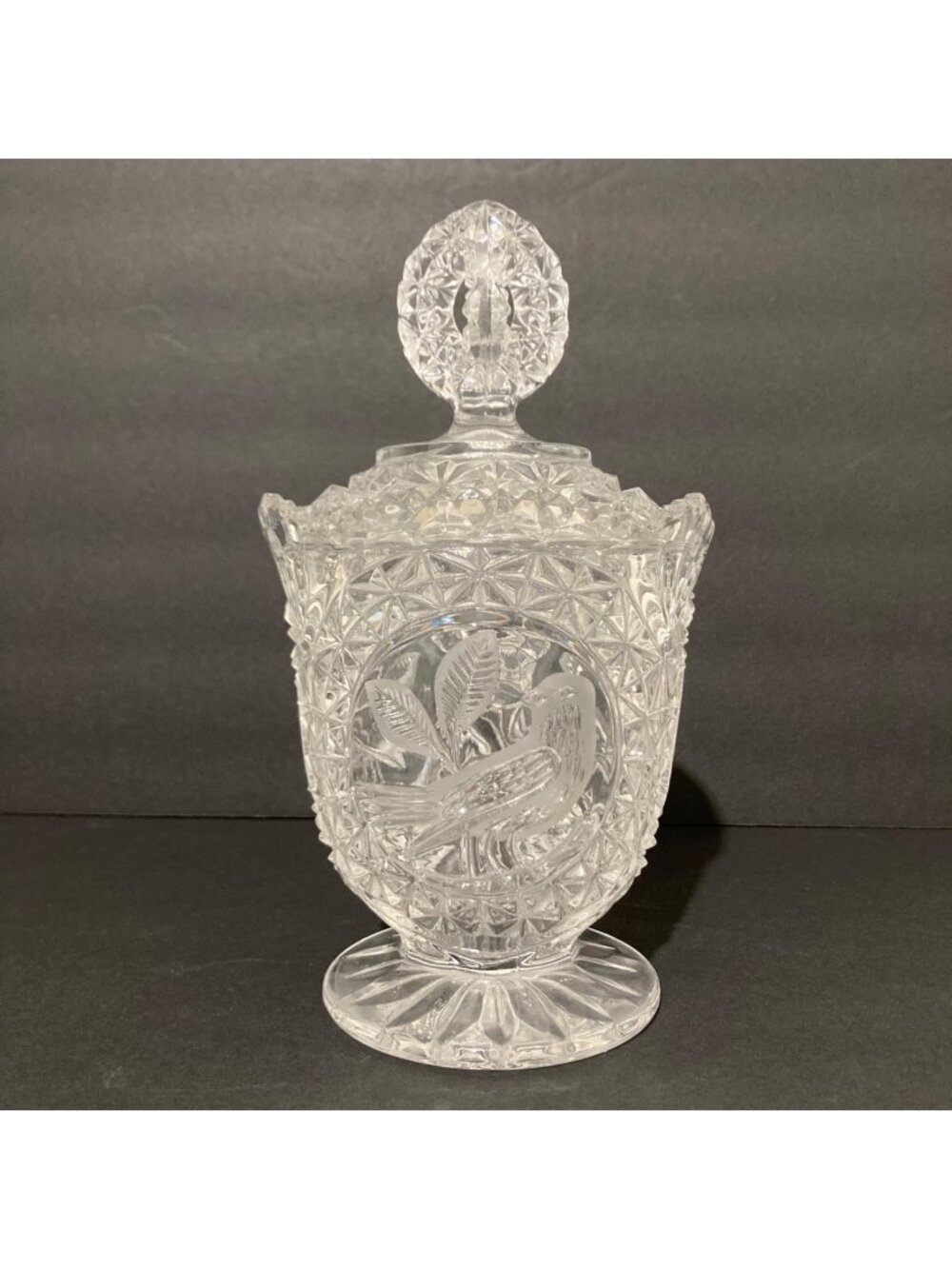 Hofbauer German Crystal “Byrdes Collection” Cut Crystal Lidded Candy Dish